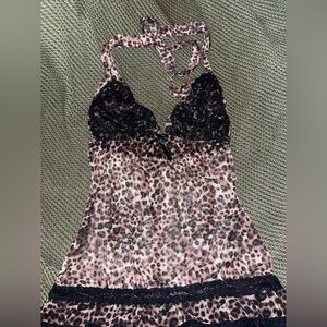 Cheetah print top y2k